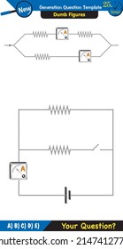 Física, circuitos eléctricos básicos, plantilla de preguntas de próxima generación, figuras mudas de física, preguntas de exámenes, preguntas de preguntas