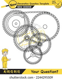 Physics, basic electric circuits, next generation question template, dumb physics figures, exam question, eps 