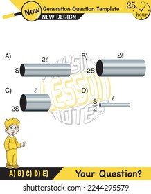 Physics, basic electric circuits, next generation question template, dumb physics figures, exam question, eps 