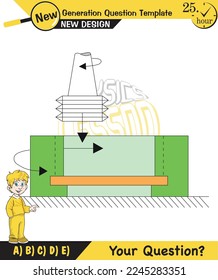 Physics, basic electric circuits, next generation question template, dumb physics figures, exam question, eps 