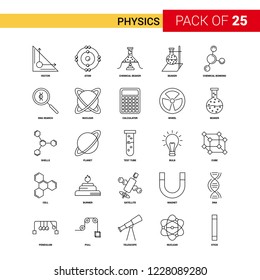 Physics Black Line Icon - 25 Business Outline Icon Set