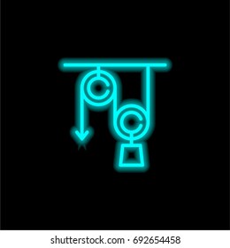 Physics blue glowing neon ui ux icon. Glowing sign logo vector