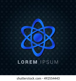 Physics Blue metallic chromium precious Icon / Logo Design