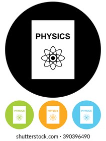 Physics book textbook vector icon