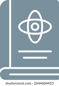 Ícone de vetor do Livro de Física. Pode ser usado para impressão, aplicativos móveis e da Web.