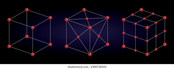 Física, química, cristales, cristalinos, sólidos, cerrados, paquetes. El entramado de cristal. Ciencia. Disolución de NaCl sólido en agua.