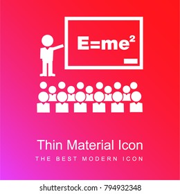 Physics class red and pink gradient material white icon minimal design