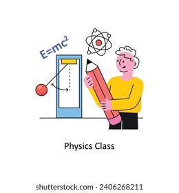 Physics Class vector Filled outline Design illustration. Symbol on White background EPS 10 File 
