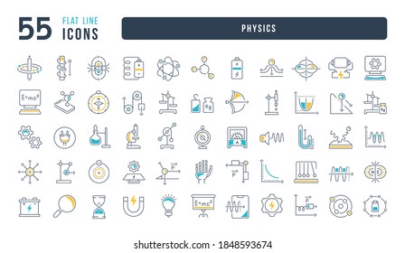 Physics. Collection of perfectly thin icons for web design, app, and the most modern projects. The kit of signs for category Education.