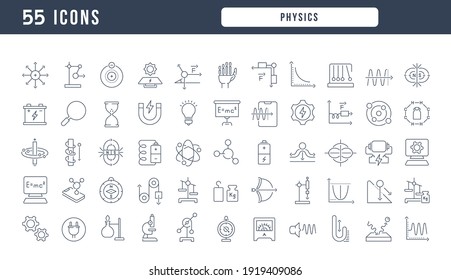 Physics. Collection of perfectly thin icons for web design, app, and the most modern projects. The kit of signs for category Education.