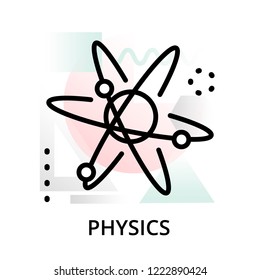 Physics concept icon on abstract background from science icons set, for graphic and web design, modern editable line vector illustration