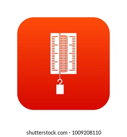 Physics dynamometer for laboratory work icon digital red for any design isolated on white vector illustration