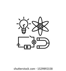 Physics, education, book icon. Element of university for mobile concept and web apps icon