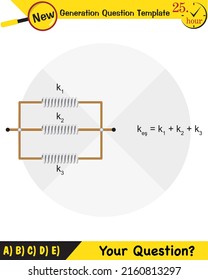 Physics Education Illustrations, Motion, The laws of motion, Simple Machines, Springs, Pulleys, Gears, Inclined planes, next generation question template