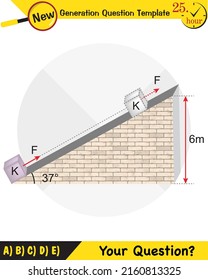 Physics Education Illustrations, Motion, The laws of motion, Simple Machines, Springs, Pulleys, Gears, Inclined planes, next generation question template