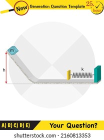 Ilustraciones de educación física, movimiento, las leyes del movimiento, máquinas simples, manantiales, poleas, engranajes, planos inclinados, plantilla de preguntas de la próxima generación