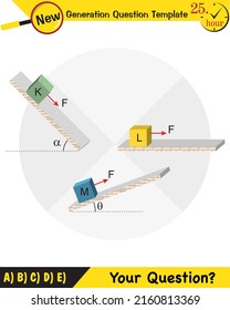 Physics Education Illustrations, Motion, The laws of motion, Simple Machines, Springs, Pulleys, Gears, Inclined planes, next generation question template
