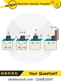 Physics Education Illustrations, Motion, The laws of motion, Simple Machines, Springs, Pulleys, Gears, Inclined planes, next generation question template