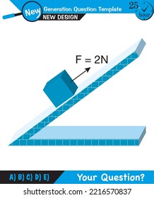 Physics Education Illustrations, Motion, The laws of motion, Simple Machines, Springs, Pulleys, Gears, Inclined planes, next generation question template, eps