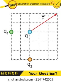 Physics, electric field, next generation question template, exam question, eps