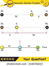 Physics, electric field, next generation question template, exam question, eps