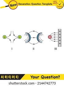 Physics, electric field, next generation question template, exam question, eps