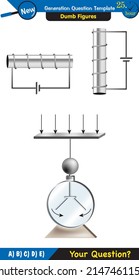Physics, electromagnet, next generation question template, dumb physics figures, exam question, eps