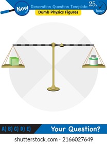 Física, escalas de brazos iguales, plantilla de preguntas de próxima generación, figuras mudas de física, eps