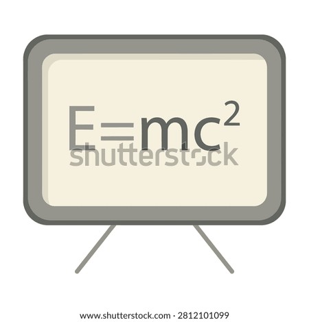 Physics equation on whiteboard, science concept, educational background