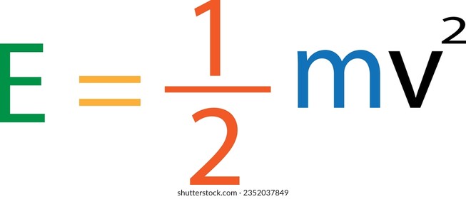 Physics equation template icon: kinetic energy