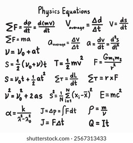  Physics Equations formula hand written 