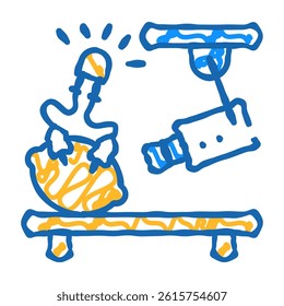 physics experiment video lesson doodle icon sketch vector. physics experiment video lesson sign. isolated symbol illustration