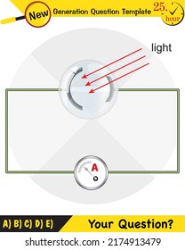 Physics, Experimental study of photoelectric effect, Circuit Diagram for The Photoelectric Effect (Quantum Physics) Vector Illustration next generation question template, exam question, eps