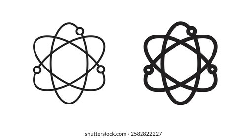 Physics filled and outlined icons vectors on white background