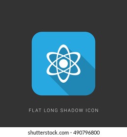 Physics Flat blue long shadow Icon / Logo Design