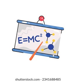 Physics formula doodle vector filled outline Sticker. EPS 10 file