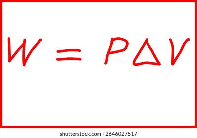 physics formula for gas, fluid and thermodynamic work