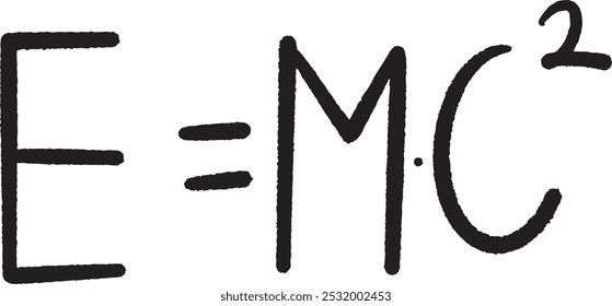 Physics Formula Icon. E = mc2 icon. Einstein formula theory explaining the equation of values ​​between energy and mass