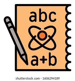 Physics formula icon. Outline physics formula vector icon for web design isolated on white background