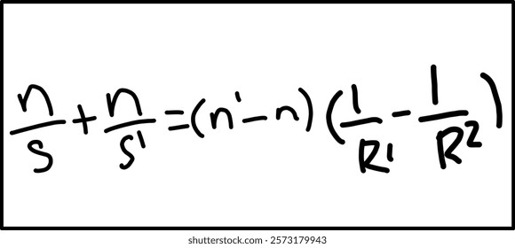 Physics formula for image formation by a thin lens