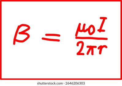 physics formula for magnetic field strength of straight wire, electricity and magnetism
