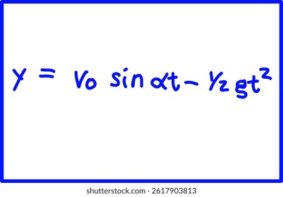 physics formula for parabolic motion, Path in the y-axis direction