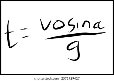 physics formula for parabolic motion, the time needed to reach the farthest point