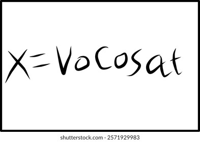 physics formula for parabolic motion of a trajectory in the x-axis direction