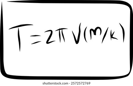 physics formula for the period of vibration of a spring