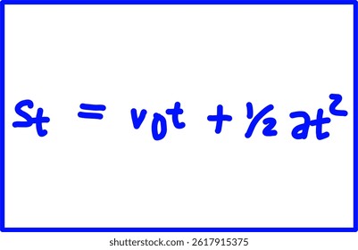 Physics formula Uniformly accelerated straight motion, Distance traveled by an object during t seconds