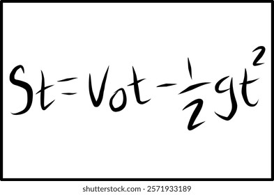 physics formula for vertical upward movement, the distance traveled by an object