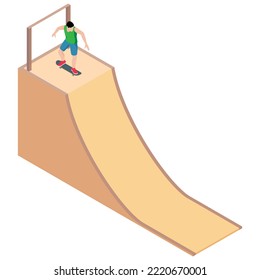 Physics. Gravity, Force And Motion. Skateboarding Man. Vector Illustration