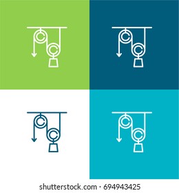 Physics green and blue material color minimal icon or logo design