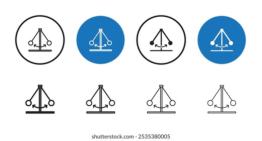 Physics icon Black line art vector logo set